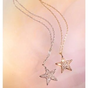 Apres Jewelry The Pave Star Charm Necklace 14K White Gold
